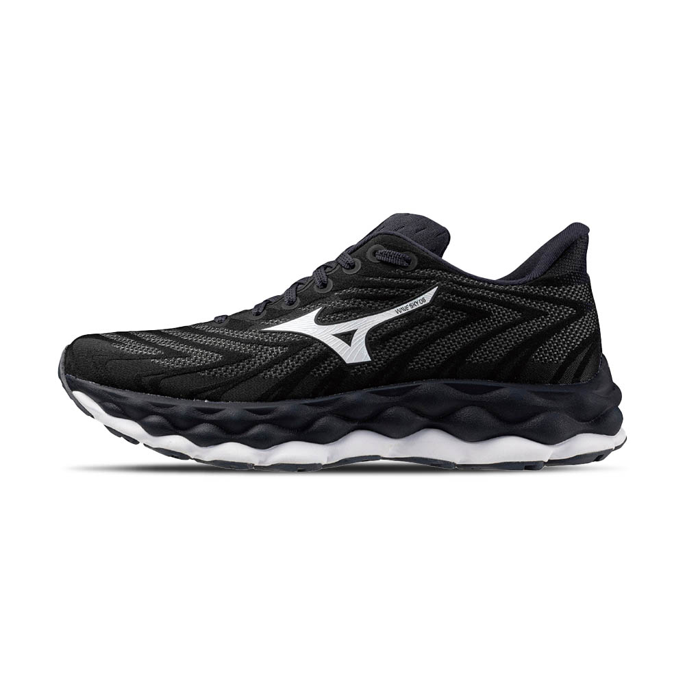 MIZUNO 美津濃 Wave Sky 8 女鞋 黑白色 緩 MIZUNO 美津濃 Wave Sky 8 女鞋 黑白色 緩