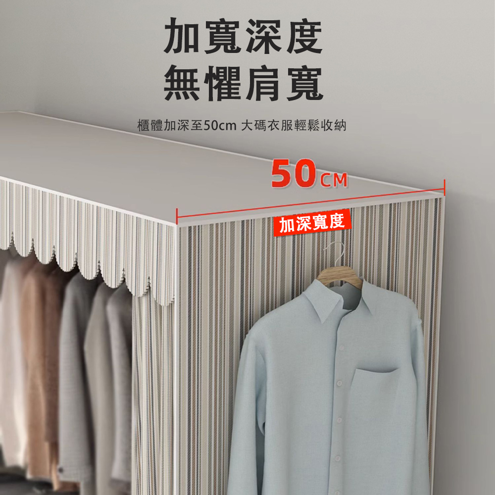 HUCHU 窗簾式折疊布衣櫃 免安裝一體防塵衣櫥 加厚加粗衣 HUCHU 窗簾式折疊布衣櫃 免安裝一體防塵衣櫥 加厚加粗衣