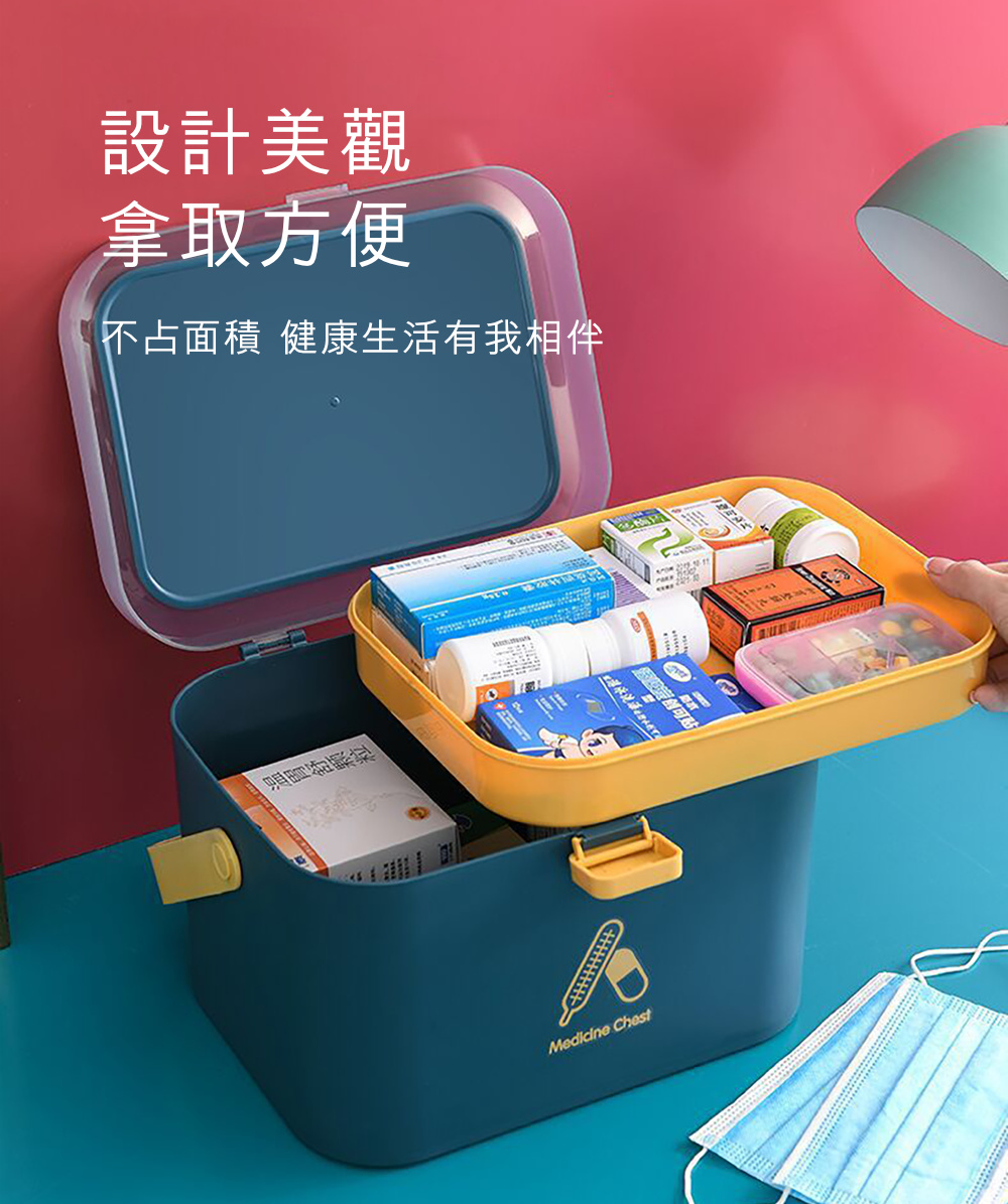 Dagebeno荷生活 加厚加大款居家露營兩用型便攜提把醫藥 Dagebeno荷生活 加厚加大款居家露營兩用型便攜提把醫藥