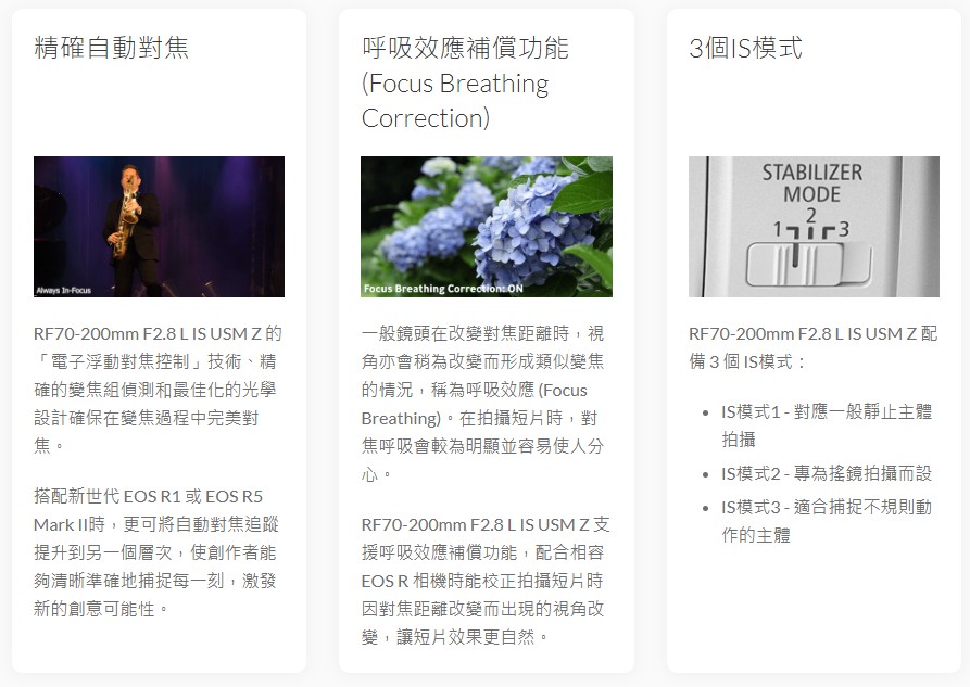 Canon佳能 RF 70-200mm F/2.8L IS USM - 詳情2
