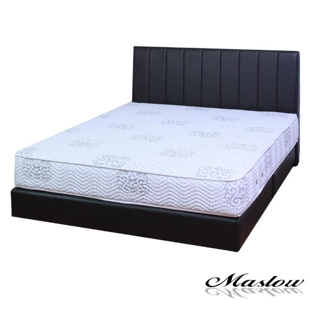 【Maslow-簡約線條黑色皮製】加大床組-6尺(不含床墊)