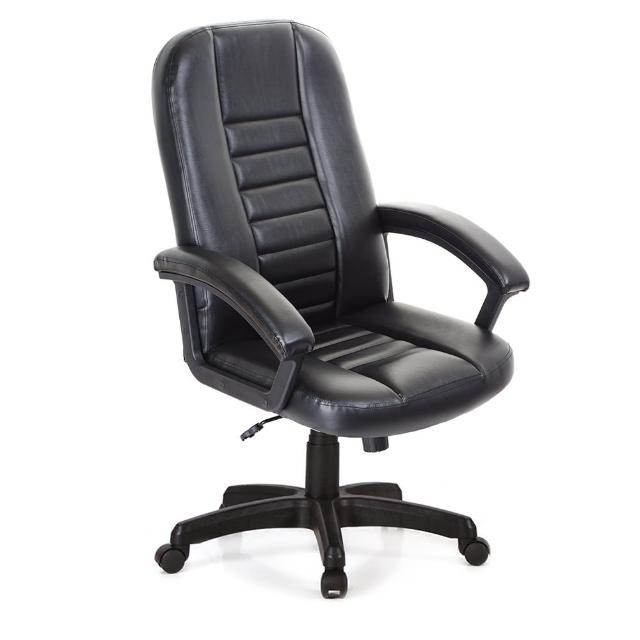【吉加吉】高背方條 皮椅 電腦椅 TW-1021(黑色)