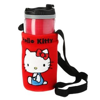 【享夢城堡】HELLO KITTY 兜風紅系列-掛袋式隨身杯