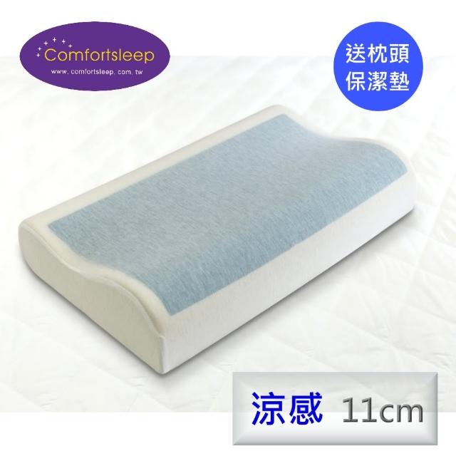 【Comfortsleep】Air Cool涼感控溫水冷人體工學記憶膠枕頭2入(送醫美級蝸牛保濕面膜一盒+枕頭保潔墊)