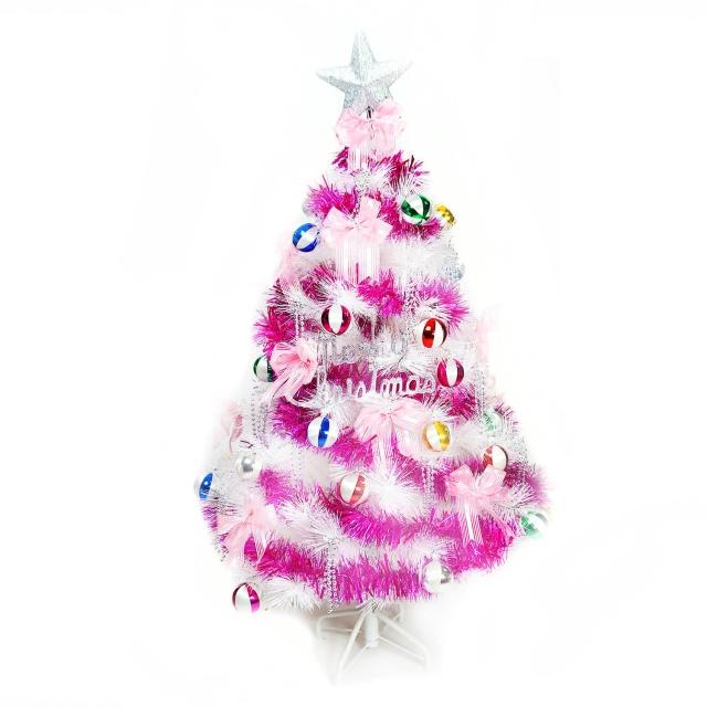 【聖誕裝飾品特賣】台灣製4尺(120cm特級白色松針葉聖誕樹-繽紛馬卡龍粉紫色系-不含燈)