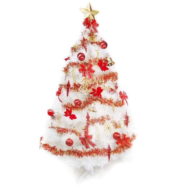 【聖誕裝飾品特賣】台灣製15尺-15呎(450cm特級白色松針葉聖誕樹-紅金色系配件（不含燈)