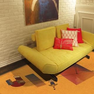 【范登伯格】拉古那★抽象個性風地毯-律動橘(160x230cm)