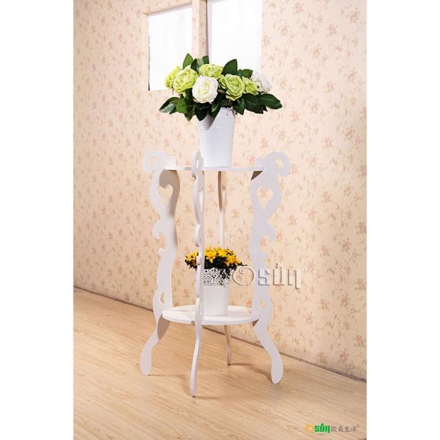 【Osun】DIY木塑板 歐式白色雕花圓形花架(CE-178-圓形花架)