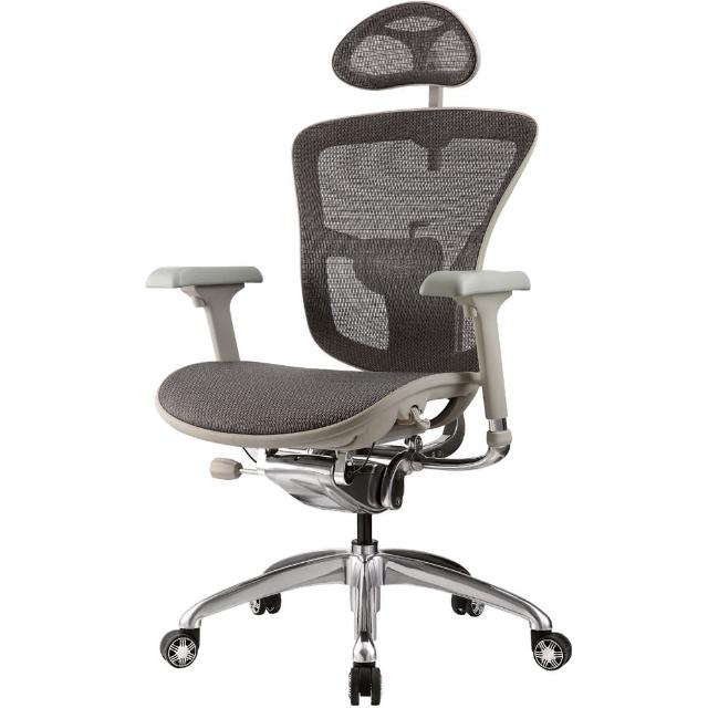 【aaronation愛倫國度】IDEAL系列人體工學椅-電腦椅(JQ-SL-A2-灰框-鋁腳-灰網布)