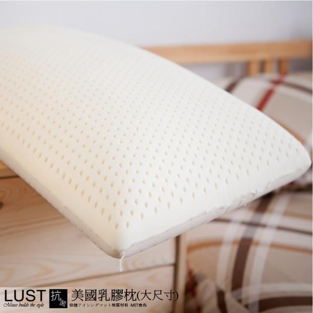 【Lust 生活寢具】美版2KG加強款100%純乳膠枕 CERI純乳膠檢驗抗菌布套、手提收納袋(白色)