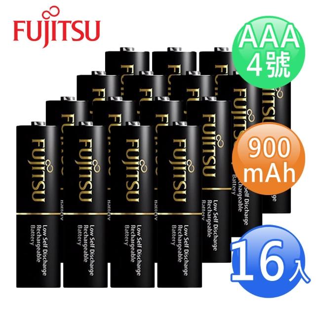 【FUJITSU富士通】低自放900mAh充電電池組(4號16入)