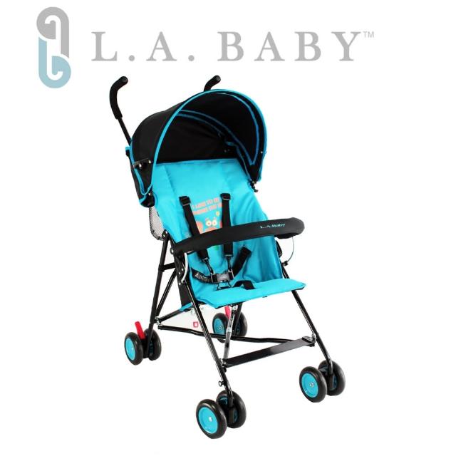 【美國 L.A. Baby】亮彩輕便嬰兒手推車(藍-綠-橘-粉-紅)