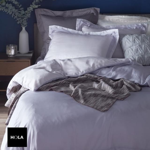 HOLA home雅緻天絲素色床包加大 淡紫色