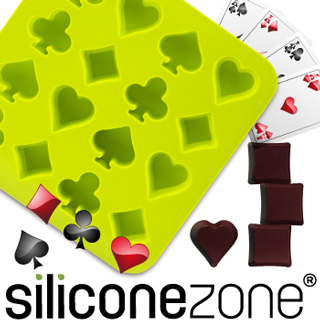【Siliconezone】施理康耐熱撲克造型巧克力模-冰模-綠色