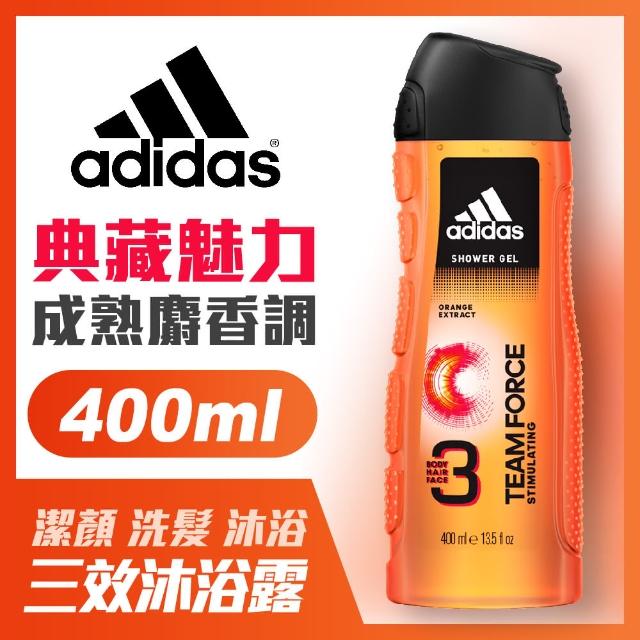 【adidas愛迪達】男用三效潔顏洗髮沐浴露-典藏魅力(400ml)