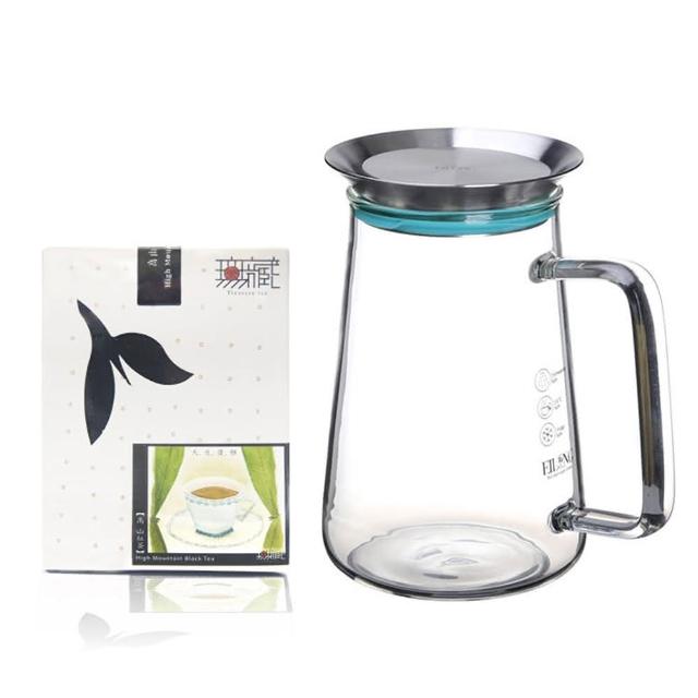 【無藏茗茶】茶覺360玻璃壺(650ml玻璃壺+阿里山金萱紅茶3g單入*6包)
