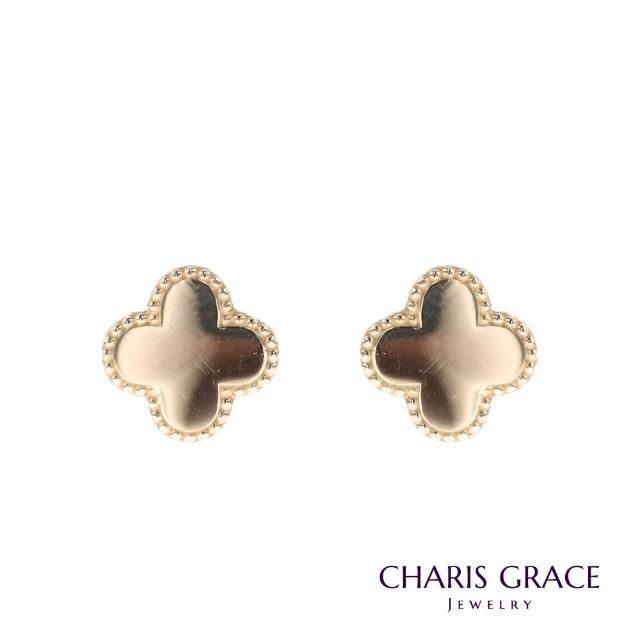 【CHARIS & GRACE 佳立思珠寶】14K 金色四葉草耳環