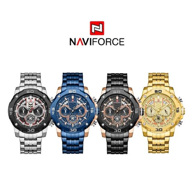 【NAVIFORCE】NF9175 時尚型男科技感真三眼鋼帶手錶