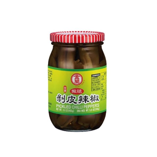 【金蘭食品】剝皮辣椒450g(全素/辣椒/燉湯/剝皮辣椒雞/料理)