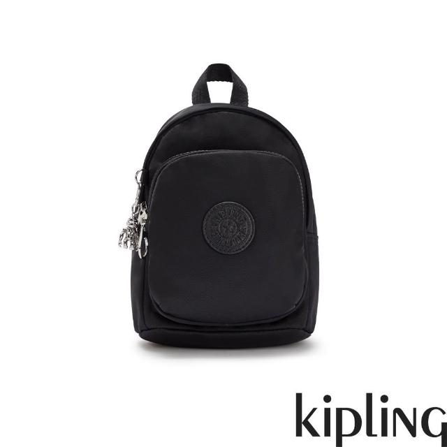 【KIPLING】低調沉穩黑休閒後背包-DELIA COMPACT