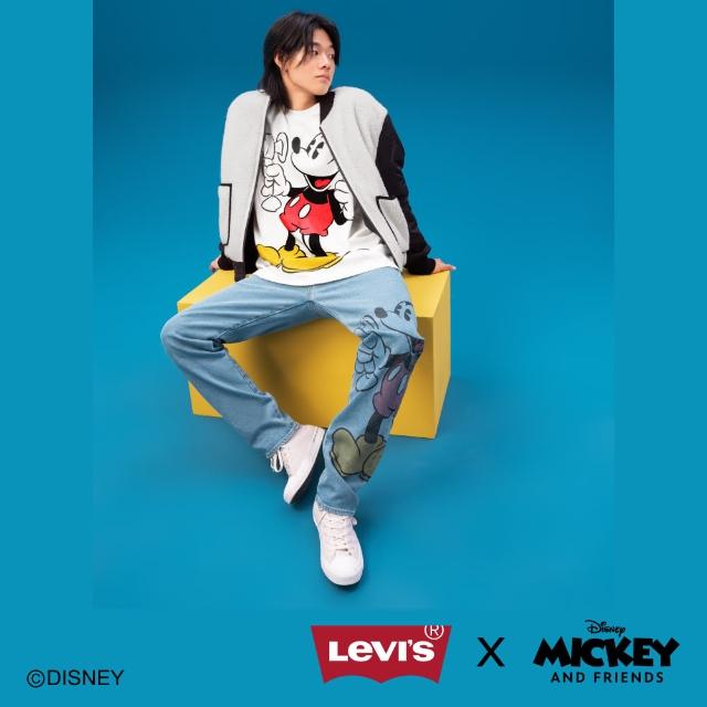 【LEVIS】X Disney 合作系列 男款雙面穿絨毛飛行外套 / 精工米奇刺繡