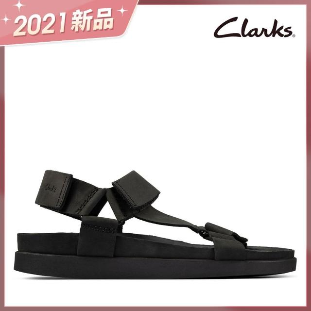 Clarks【Clarks】夏日街頭 輕量型運動風摩鬼氈設計涼鞋(黑色)