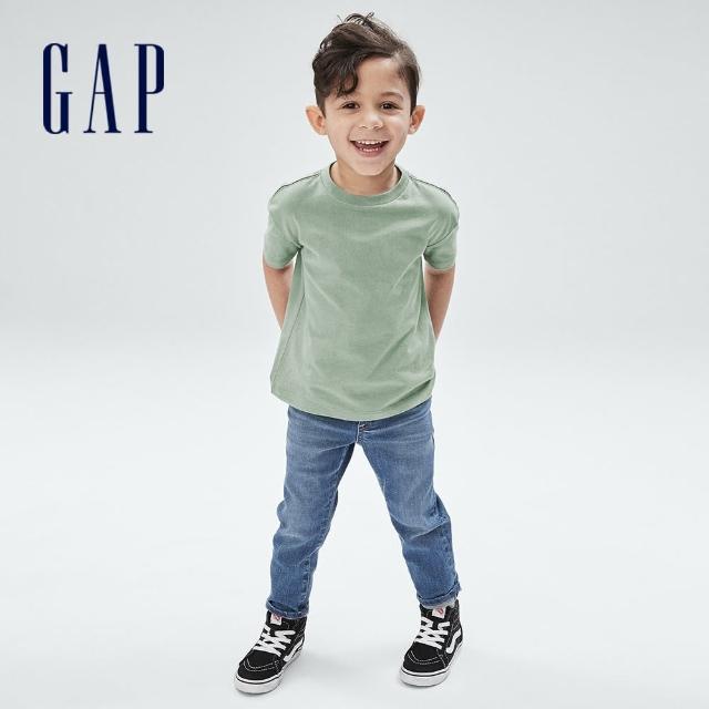 GAP【GAP】男幼童 基本款素色短袖T恤(879022-綠色)