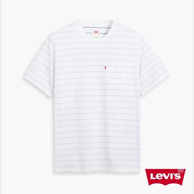 【LEVIS】男款 條紋單口袋短袖T恤 / 寬鬆休閒版型-人氣新品