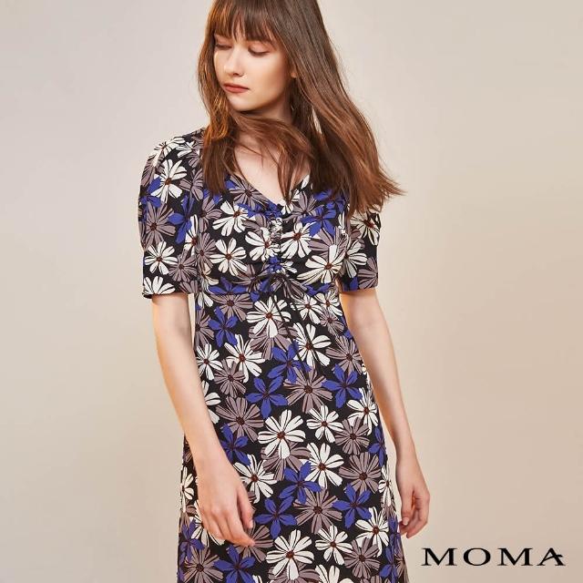 MOMA【MOMA】法式抽皺印花洋裝(紫色)