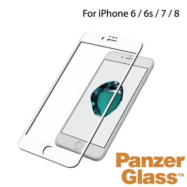 【PanzerGlass】iPhone 6/6s/7/8 2.5D耐衝擊高透鋼化玻璃保護貼(白)