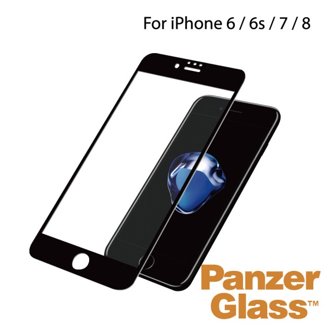 【PanzerGlass】iPhone 6/6s/7/8 3D耐衝擊高透鋼化玻璃保護貼+漾玻透明殼(黑)