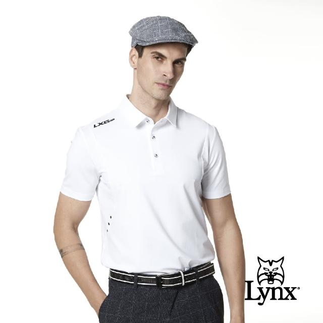 Lynx Golf【Lynx Golf】korea 男款脇邊剪裁沖孔設計短袖POLO衫(白色)
