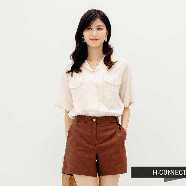 【H:CONNECT】韓國品牌 女裝 -簡約素色西裝短褲(棕色)