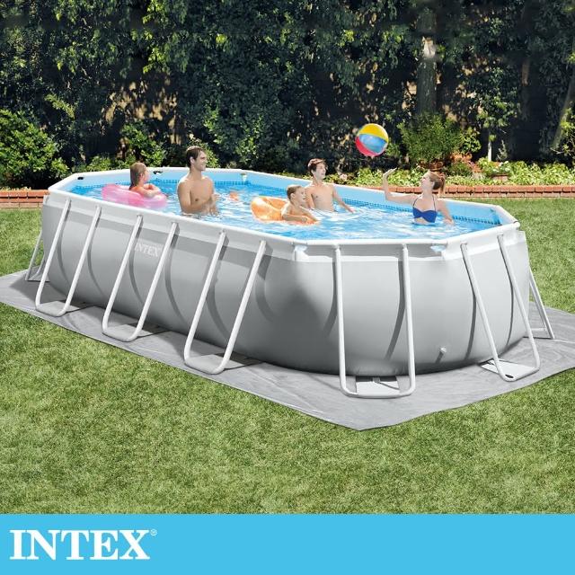 【INTEX】船型框架速搭大型游泳池-附濾水泵610x305x122cm(18202L-26797EH)