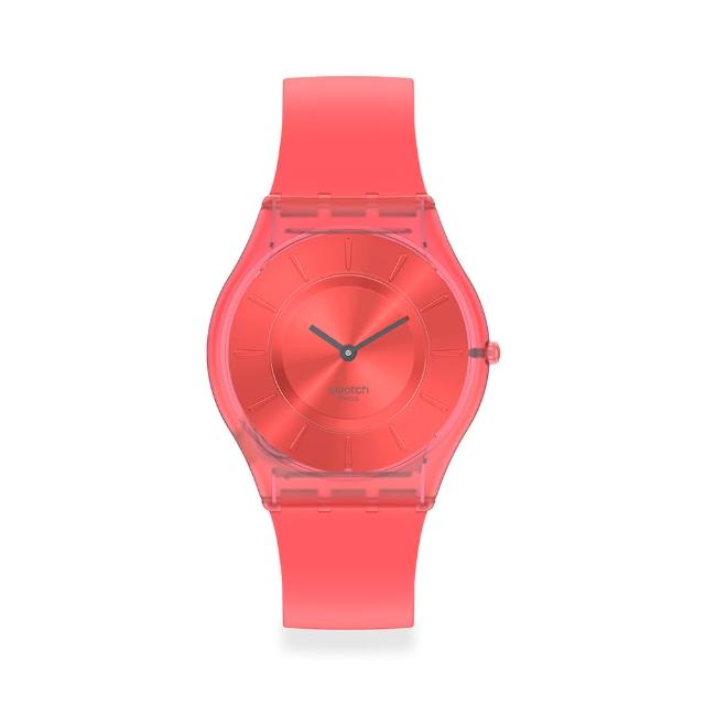 【SWATCH】SKIN超薄系列手錶SWEET CORAL珊瑚橘(34mm)