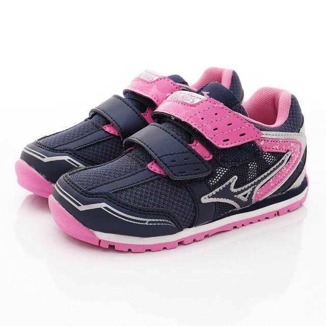 【MIZUNO 美津濃】運動休閒童鞋款(K1GD193760深藍粉-16-21cm)