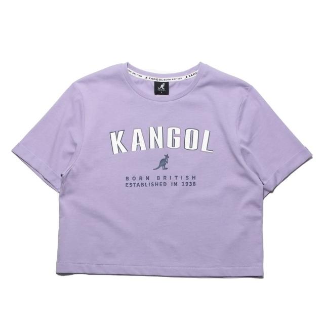 KANGOL【KANGOL】上衣 短T 淺紫 大LOGO 短版 棉 休閒 女(6122100691)