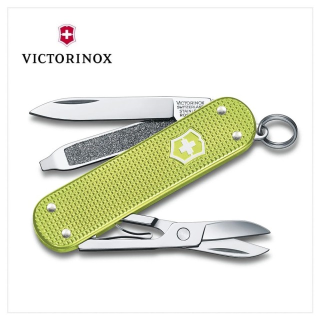 【VICTORINOX 瑞士維氏】Lime Twist經典鋁合金萊姆綠 5用瑞士刀款 58mm(0.6221.241G)