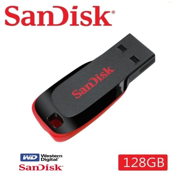 【SanDisk 晟碟】[高CP值] 128G Cruzer Blade USB 隨身碟(原廠5年保固 輕巧鋒型碟)