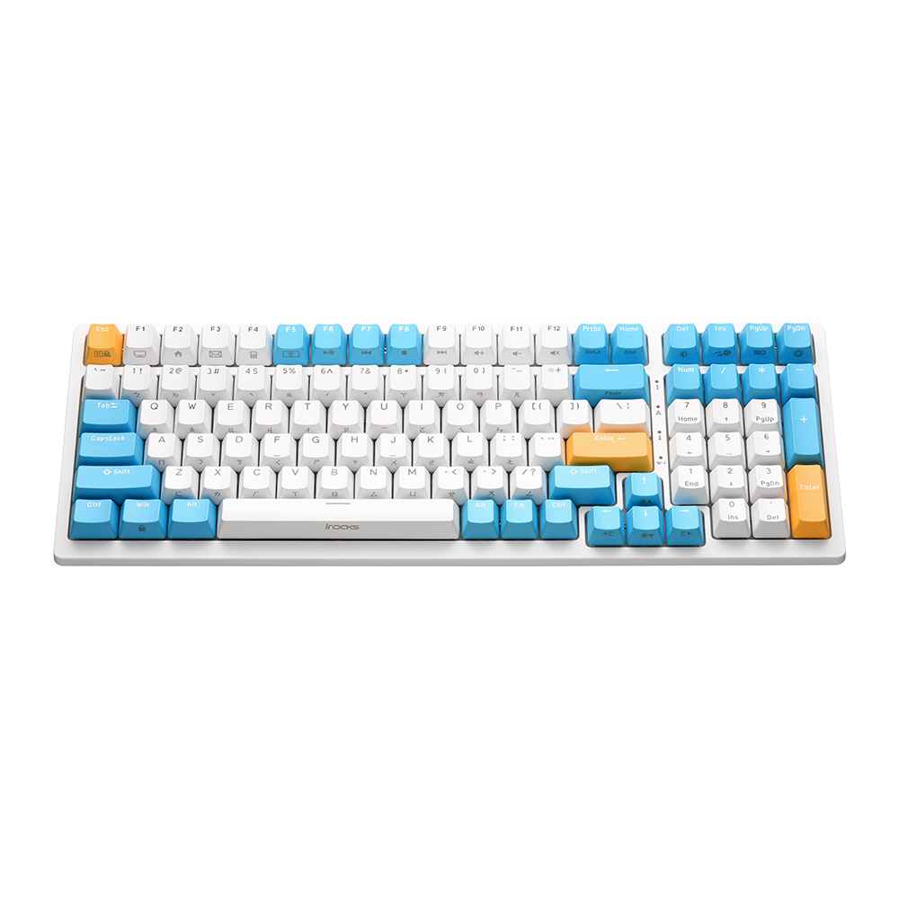 【i-Rocks】K86R 熱插拔 無線機械式鍵盤白色-Gateron軸-蘇打布丁