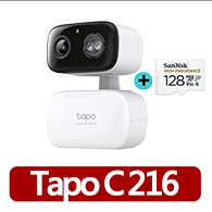 (128G記憶卡組)TP-Link 2K 300萬畫素 WiFi無線旋轉網路攝影機/監視器 室內外 IP CAM(Tapo C216)