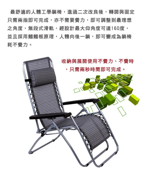 【BuyJM】美樂專利無段式休閒躺椅/涼椅