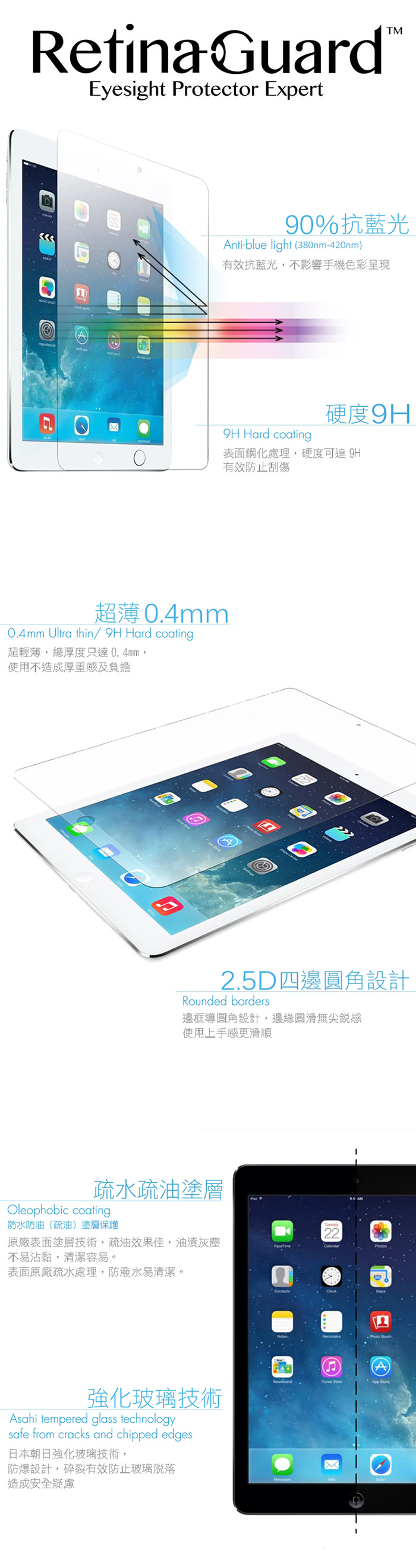 Retinaguard 視網盾ipad Mini 3 防藍光玻璃保護膜 Ipad Mini 2 可用 Momo購物網