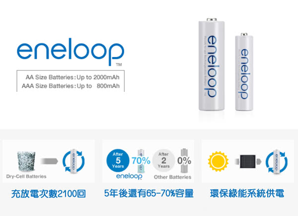 【日本Panasonic國際牌eneloop】低自放電充電電池組(4號4入)