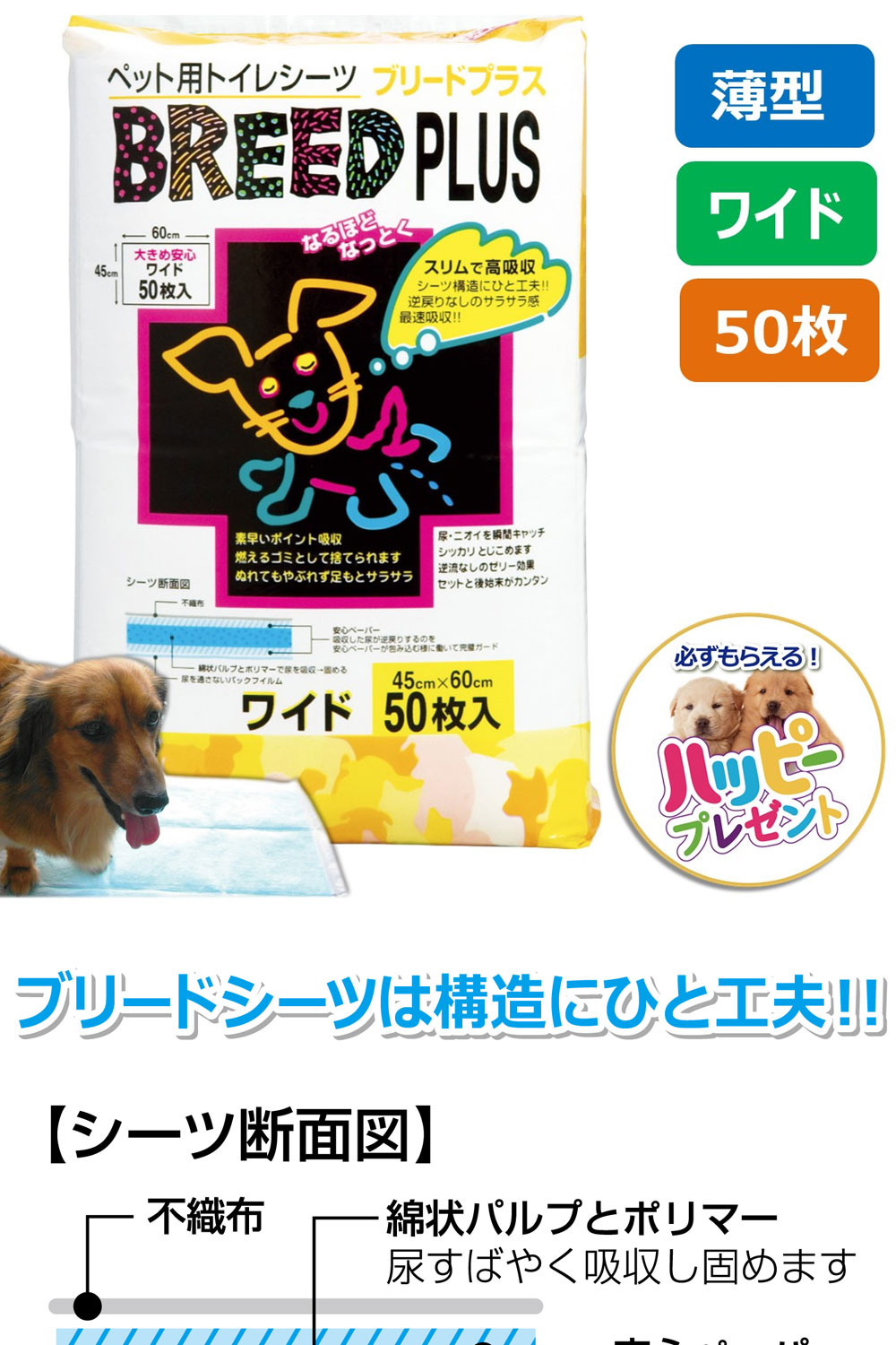 日本supercat 寵物用尿布墊45x60cm 50入 3包 Momo購物網