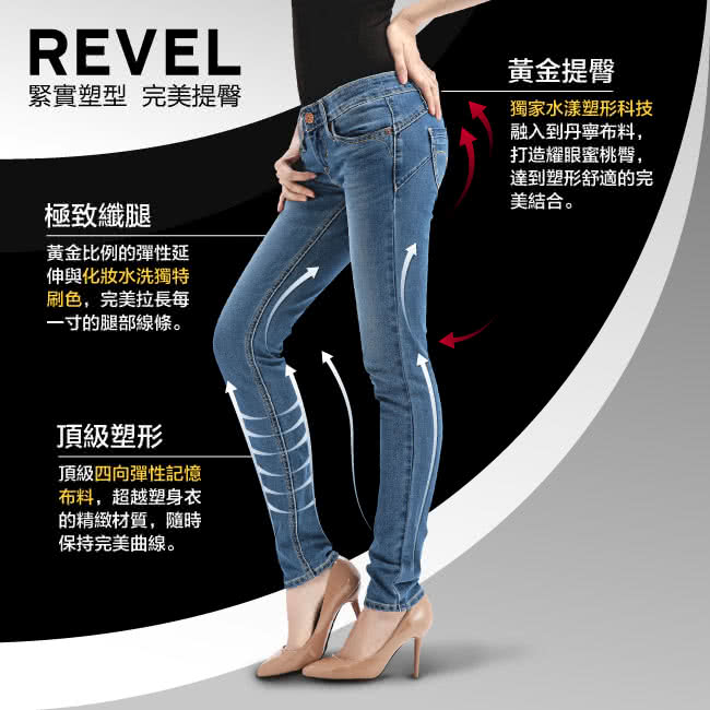 【Levis】REVEL 低腰緊身牛仔褲 / 高彈力塑型布料