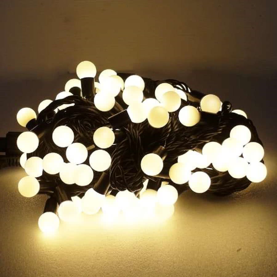 聖誕佈置 100燈 LED圓球珍珠燈串