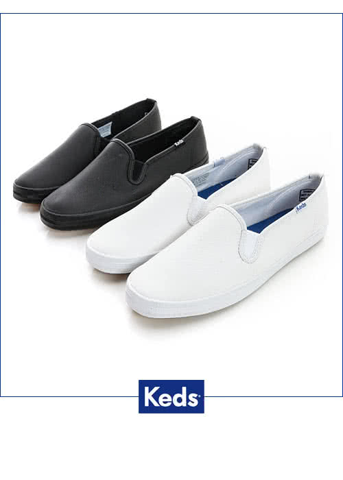 【Keds】經典升級皮質休閒便鞋(白色)