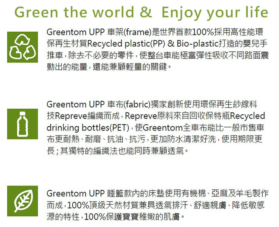 【荷蘭Greentom】UPP Classic經典款-經典嬰兒推車(時尚白+經典灰)