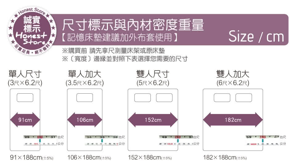 【House Door】超吸濕排濕表布9cm厚波浪式竹炭記憶床墊(雙大6尺)